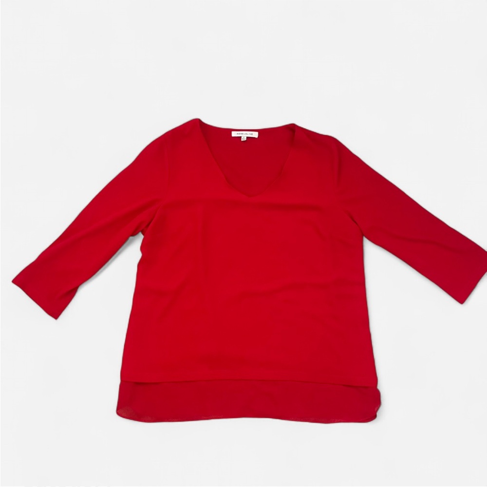 Rose + Olive Parallel Universal Thread Tops Valen… - image 2